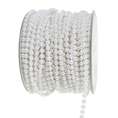 Floristik24 Perlenband Weiß Ø4mm 20m