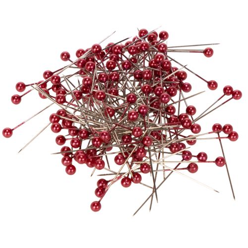 Perlkopfnadeln Rot Dekonadeln für Floristen Ø4mm 40mm 150St