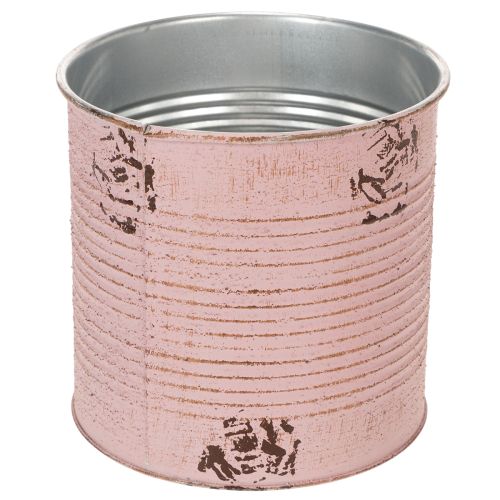 Pflanzdose Altrosa Deko-Dose Metall Vintage Ø15,5cm H15cm | Floristik24.de