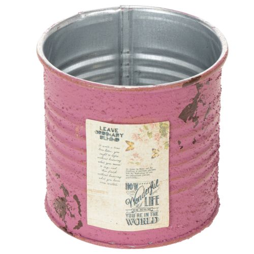 Pflanzdose Deko-Dose rund Lila Metall Vintage-Deko Ø8cm H7,5cm