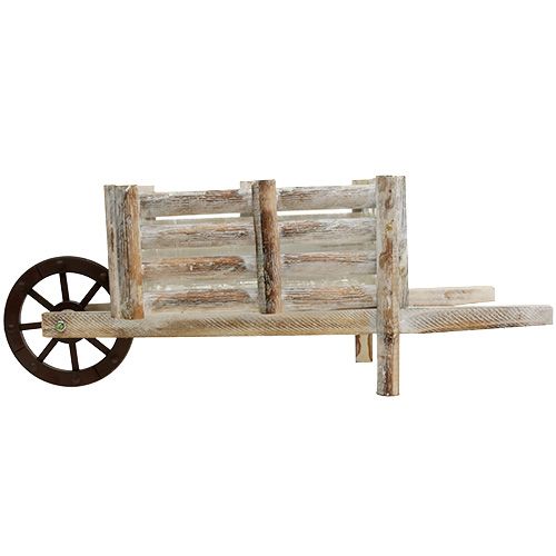 Floristik24 Pflanzgefäß Schubkarre Weiß 58cm x 22cm x 20cm