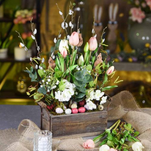 Floristik24 Pflanzgefäß, Dekokiste, Holzkasten mit Griffen, Bastelkiste Shabby Chic L25cm H10cm