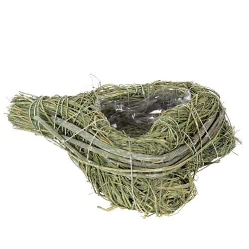 Deko Herz aus Naturgras mit Folie Einsatz 14cm 2St | Floristik24.de