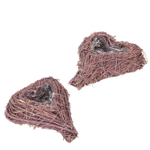 Schale Herzform Zweige mit Folieneinsatz für Gestecke 14cm 2St kaufen | Floristik24.de