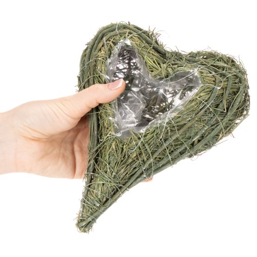 Pflanzherz aus Naturmaterial mit Folieneinsatz 22cm 2St | Floristik24.de