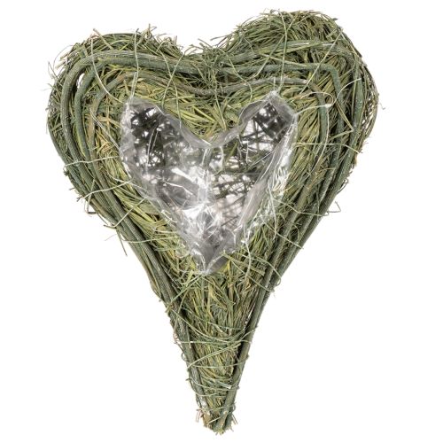Pflanzherz aus Naturmaterial mit Folieneinsatz 22cm 2St | Floristik24.de