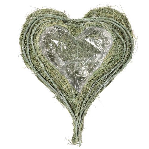 Herzschale aus Naturgras mit Folie zum Bepflanzen 38cm | Floristik24.de
