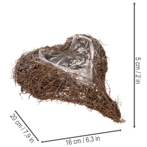 Pflanzgefäß Herz aus Zweigen mit Folie 20cm 2St | Floristik24.de