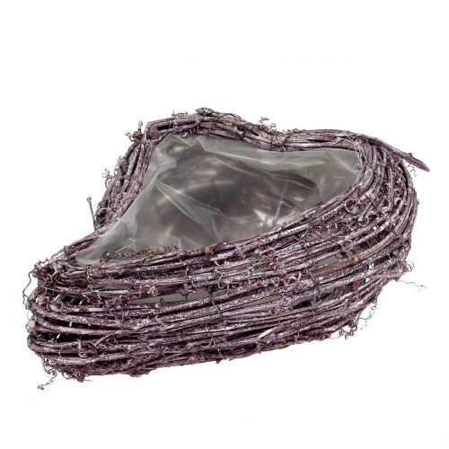 Pflanzherz aus Rebe Brombeer Weiß gewaschen 27cm x 24cm | Floristik24.de