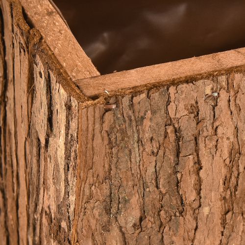 Floristik24 Pflanzkasten Holz länglich Blumenkasten Pinienrinde 27×10cm