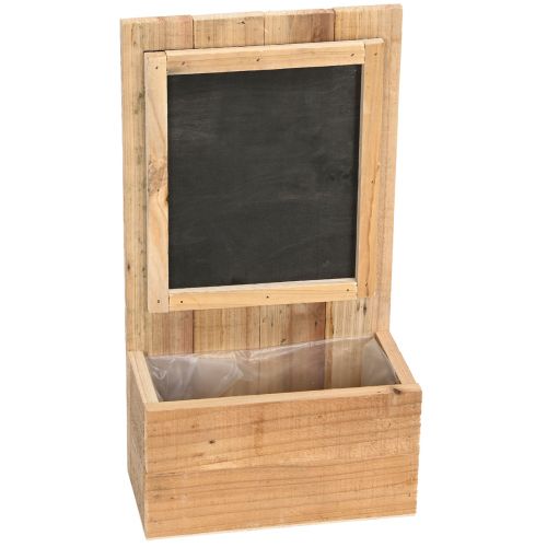 Floristik24 Pflanzkasten mit Tafel Holz Rustikaler Blumenkasten 20×11,5×36cm