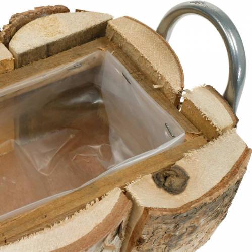 Artikel Pflanzkasten, Birkengefäß, Holzdeko, Blumenkasten mit Griffen 32cm