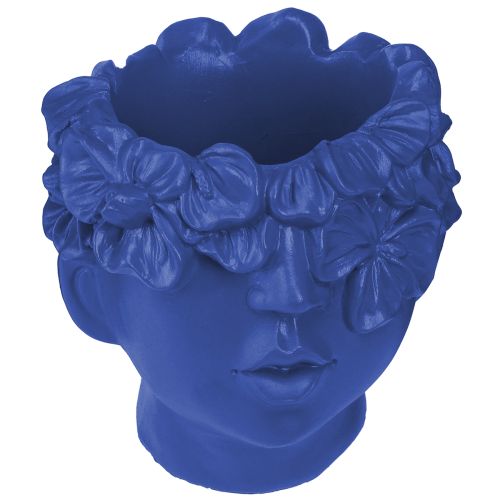 Artikel Pflanzkopf Polyresin Büste Übertopf Blau 13,5×13×14cm