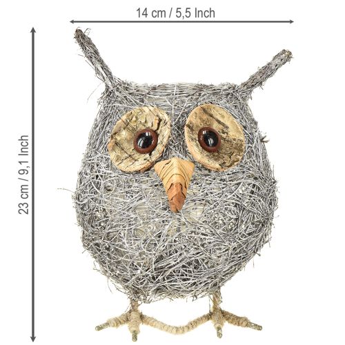 Artikel Pflanzkorb Eule Rebe weiß gewaschen Ø14cm