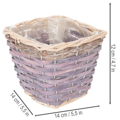 Pflanzkorb quadratisch mit Folie Dekorativer Übertopf 14cm 4St | Floristik24.de