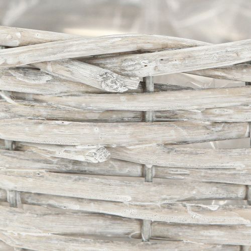 Artikel Pflanzkorb Weidenkorb Set Weißgrau Shabby Chic Dekoration 3er