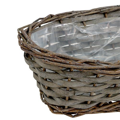 Floristik24 Pflanzkorb oval Grau 30cm x 15cm x 10cm 1St