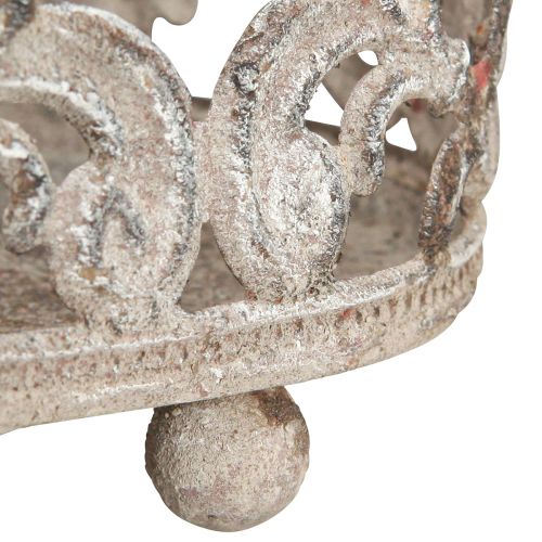 Floristik24 Deko Tablett oval Antik Look Grau Rost 26/21cm Set mit 2St