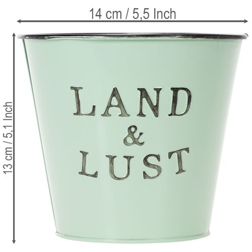 Pflanzkübel Mint Deko Übertopf Metall Blumentopf klein Ø14×H13cm | Floristik24.de