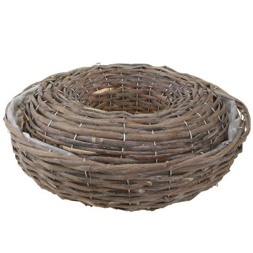 Artikel Pflanzringe Holz Rattan Natur Grau Ø40/45cm Set 2St