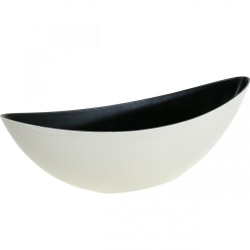 Pflanzschale Oval Dekoschale Jardiniere Cremeweiß 39×12×13cm