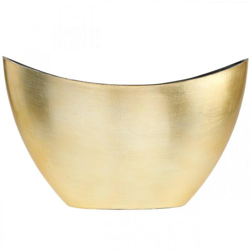 Floristik24 Pflanzschale Oval Dekoschale Jardiniere Gold 24×10×15cm