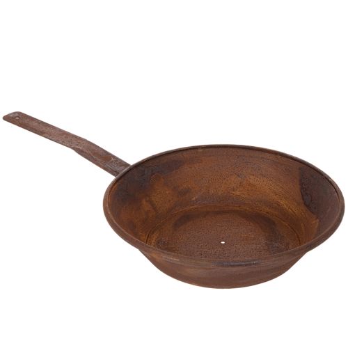 Pflanzschale Rost Pfanne mit Griff Übertopf Metall Ø31cm | Floristik24.de