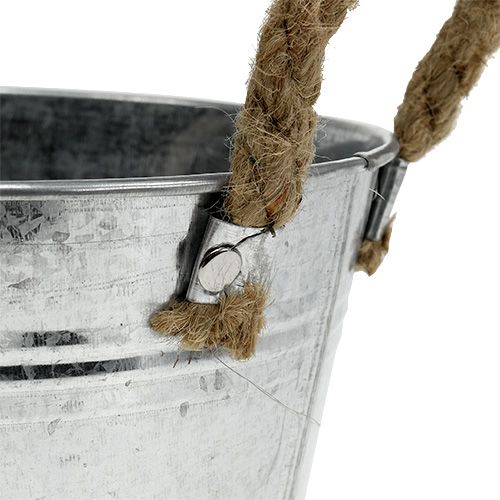 Floristik24 Pflanzschale aus Blech Silber Ø18cm H10cm