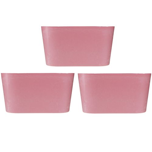 Artikel Pflanzschale oval Pink Dekoschale Kunststoff 20×10×11cm 3St