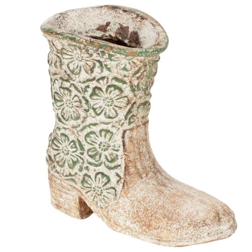 Blumentopf Cowboystiefel Pflanzschuh Vintage Blumenmuster 24cm
