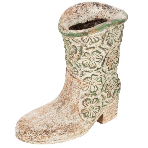 Blumentopf Cowboystiefel Pflanzschuh Vintage Blumenmuster 24cm | Floristik24.de
