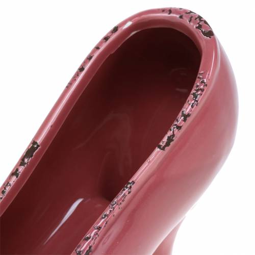 Floristik24 Pflanzgefäß Damenschuh Keramik Creme, Rosa, Pink Sortiert 20×6cm H12cm 3St