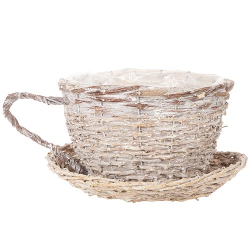 Korb Tasse mit Unterteller Dekoration große Tischdeko 34cm | Floristik24.de