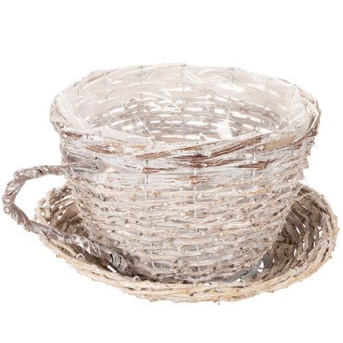 Korb Tasse mit Unterteller Dekoration große Tischdeko 34cm | Floristik24.de