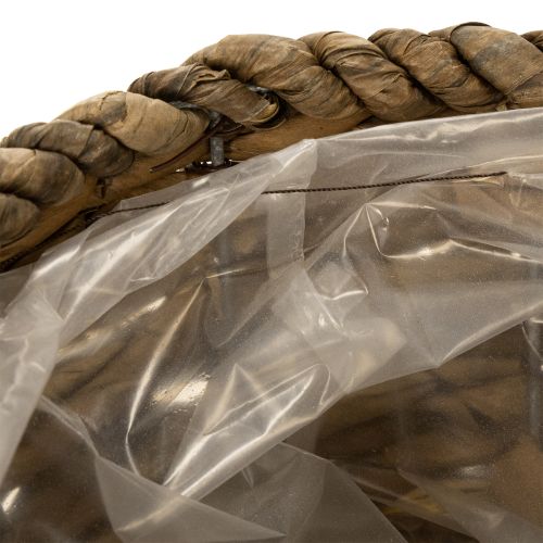 Artikel Pflanztasse mit Unterteller Kleiner Pflanzkorb aus Stroh Ø17cm H13cm