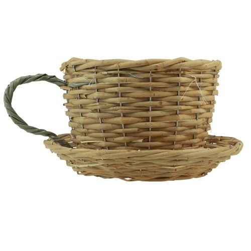Floristik24 Tasse Korb zum Bepflanzen Weide Natur Grau Ø29cm