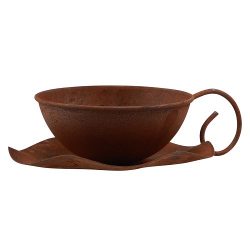 Floristik24 Pflanztasse mit Untertasse Vintage Rost Ø17,5cm H6cm