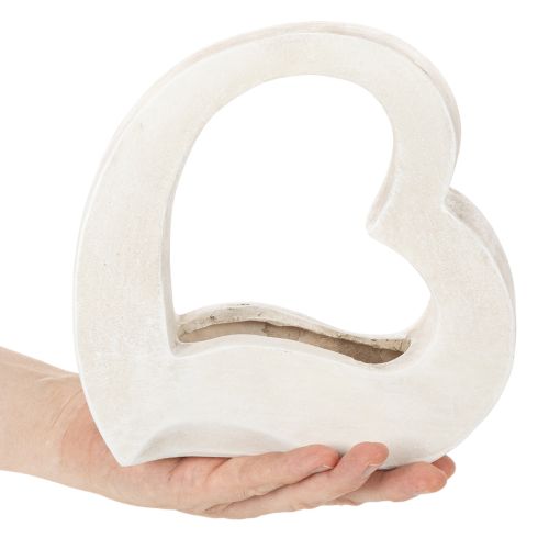 Herz Deko zum Bepflanzen und für Gestecke offen Moderne Herzform 19cm | Floristik24.de