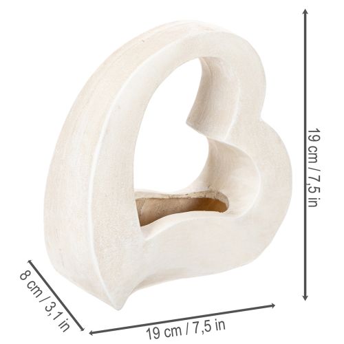 Herz Deko zum Bepflanzen und für Gestecke offen Moderne Herzform 19cm | Floristik24.de