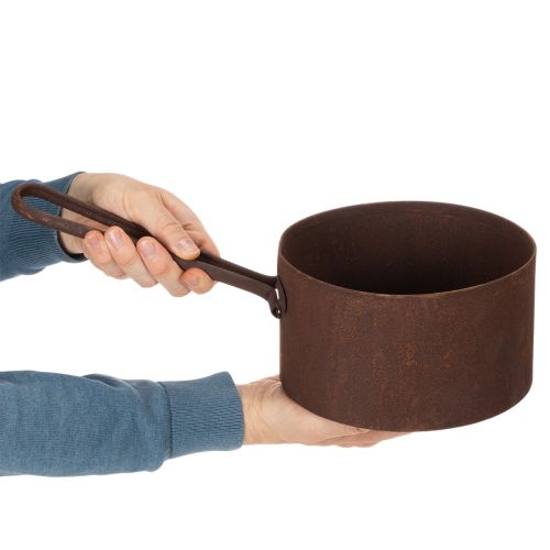Pflanztopf Metall Übertopf Rost Pfanne Deko Ø20cm H11cm | Floristik24.de