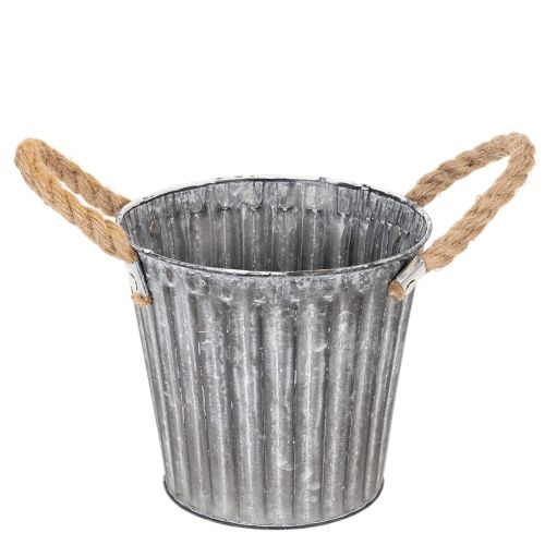 Pflanztopf aus Metall, Deko-Topf mit Henkeln, Pflanzgefäß, Übertopf Ø16,5cm