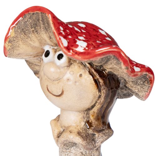 Pilz Stecker Dekofigur Mädchen und Junge Fliegenpilz mit Gesicht 13cm 2St | Floristik24.de