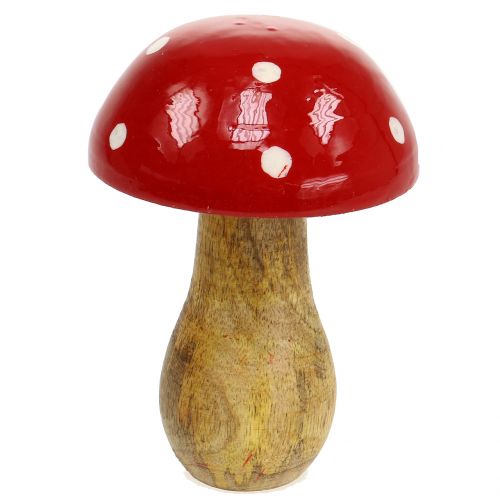 Floristik24 Fliegenpilz aus Holz Rot 15,5cm