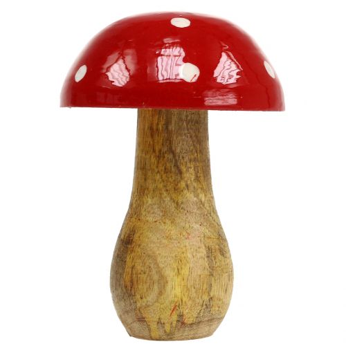 Floristik24 Fliegenpilz aus Holz Rot 15,5cm