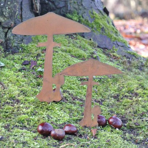 Floristik24 Rost Deko Pilz Gartenstecker Metall Herbstdeko 44cm