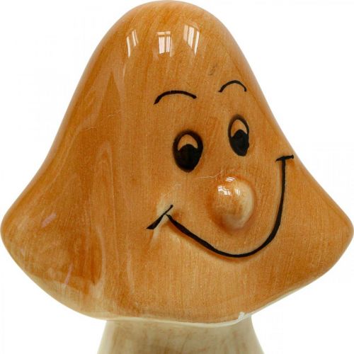 Artikel Deko Pilze Keramik Braun Herbstdeko Figuren Ø6cm H10,5cm 3 St