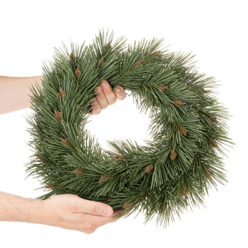 Kranz künstlich Nadelzweige mit kleinen Zapfen 40cm | Floristik24.de