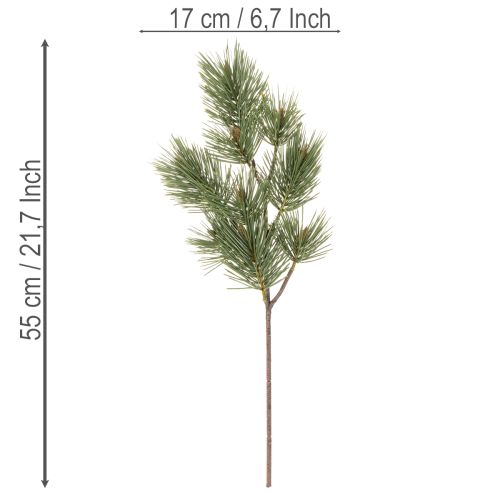 Kiefernzweig künstlich als dekorativer Tannenzweig 55cm 3St | Floristik24.de