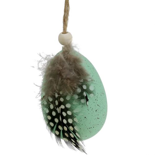 Floristik24 Plastikeier mit Feder farbig sortiert 7cm 6St