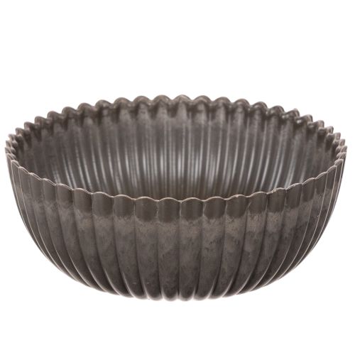 Schale geriffelt anthrazit Deko Schale rund 15cm 2St